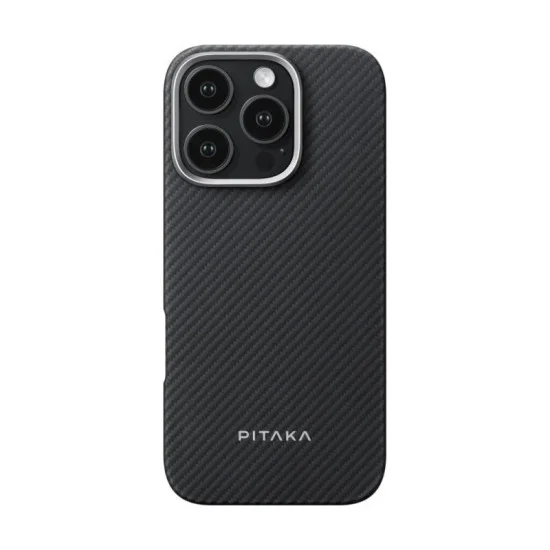 Cover Iphone 16 Pro Woven Slim Pitaka - Black/Grey